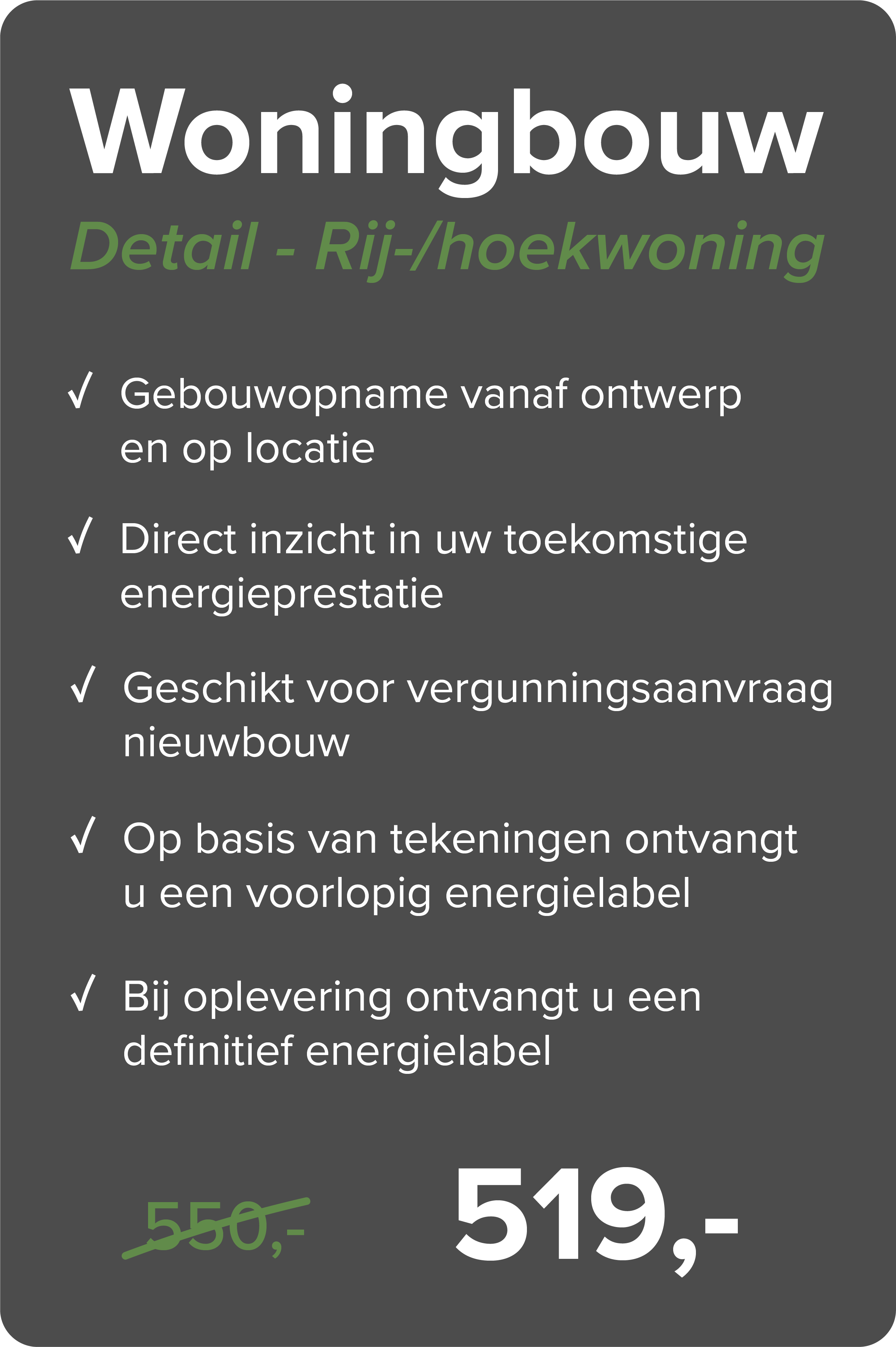 Energielabel voor een woning